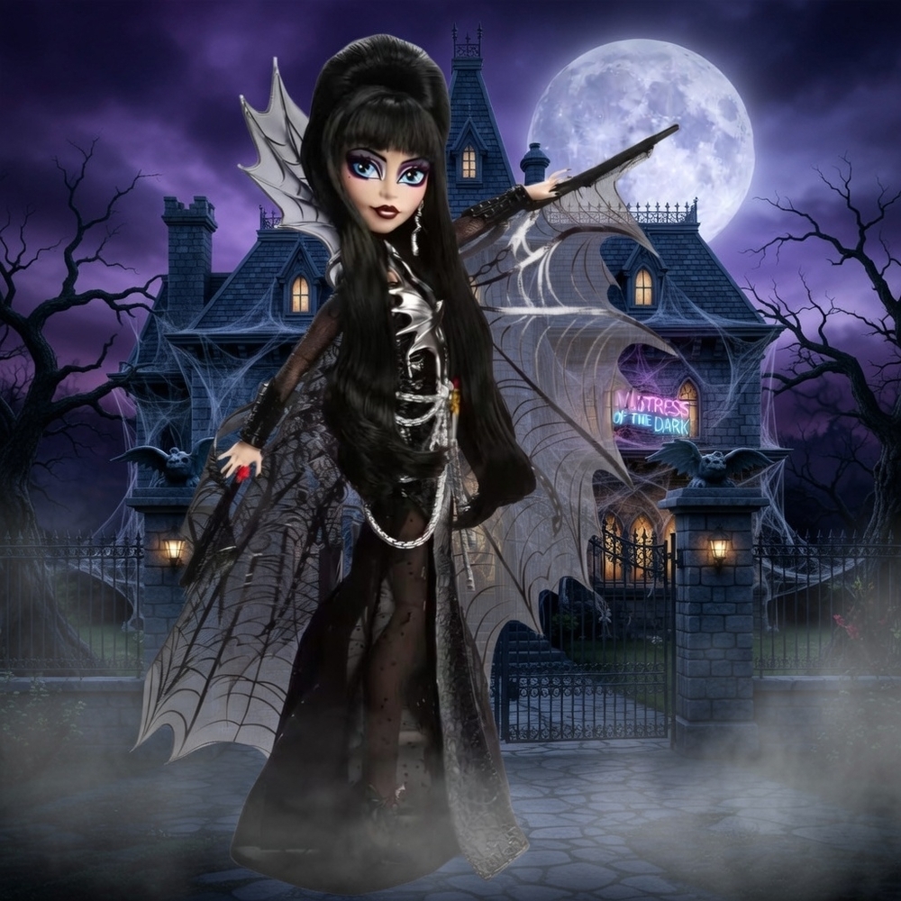 🐝●monster high Black and Silver Gothic Winged Fashion Doll